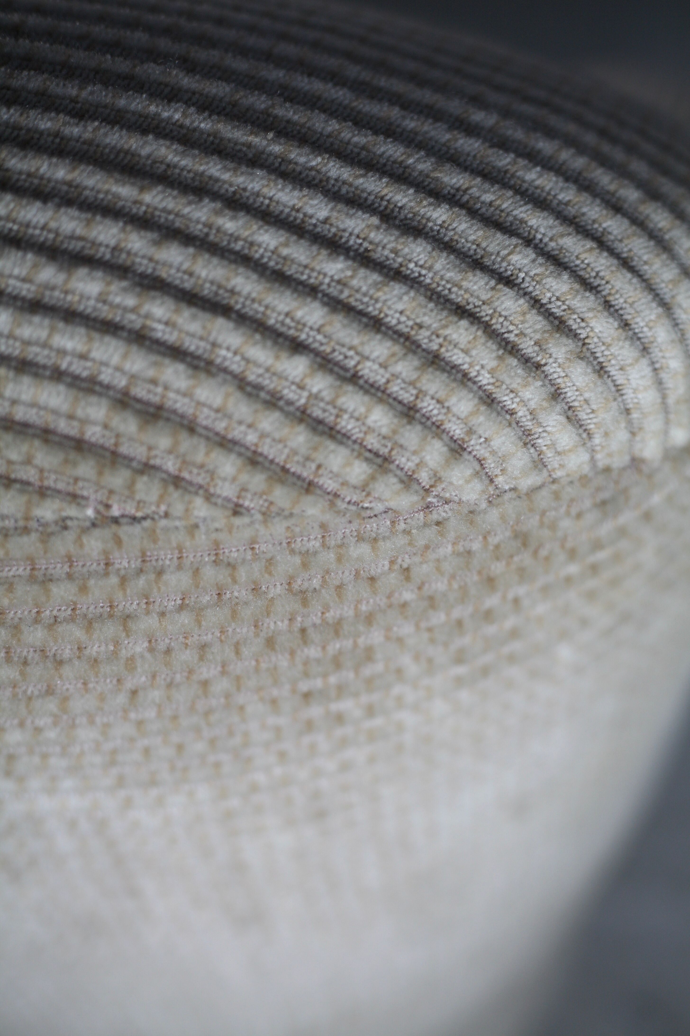 Pair of armchairs "space age". Beige corduroy velvet. France, circa 1970