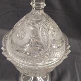 Sugar candy drager vintage crystal on foot 28cm