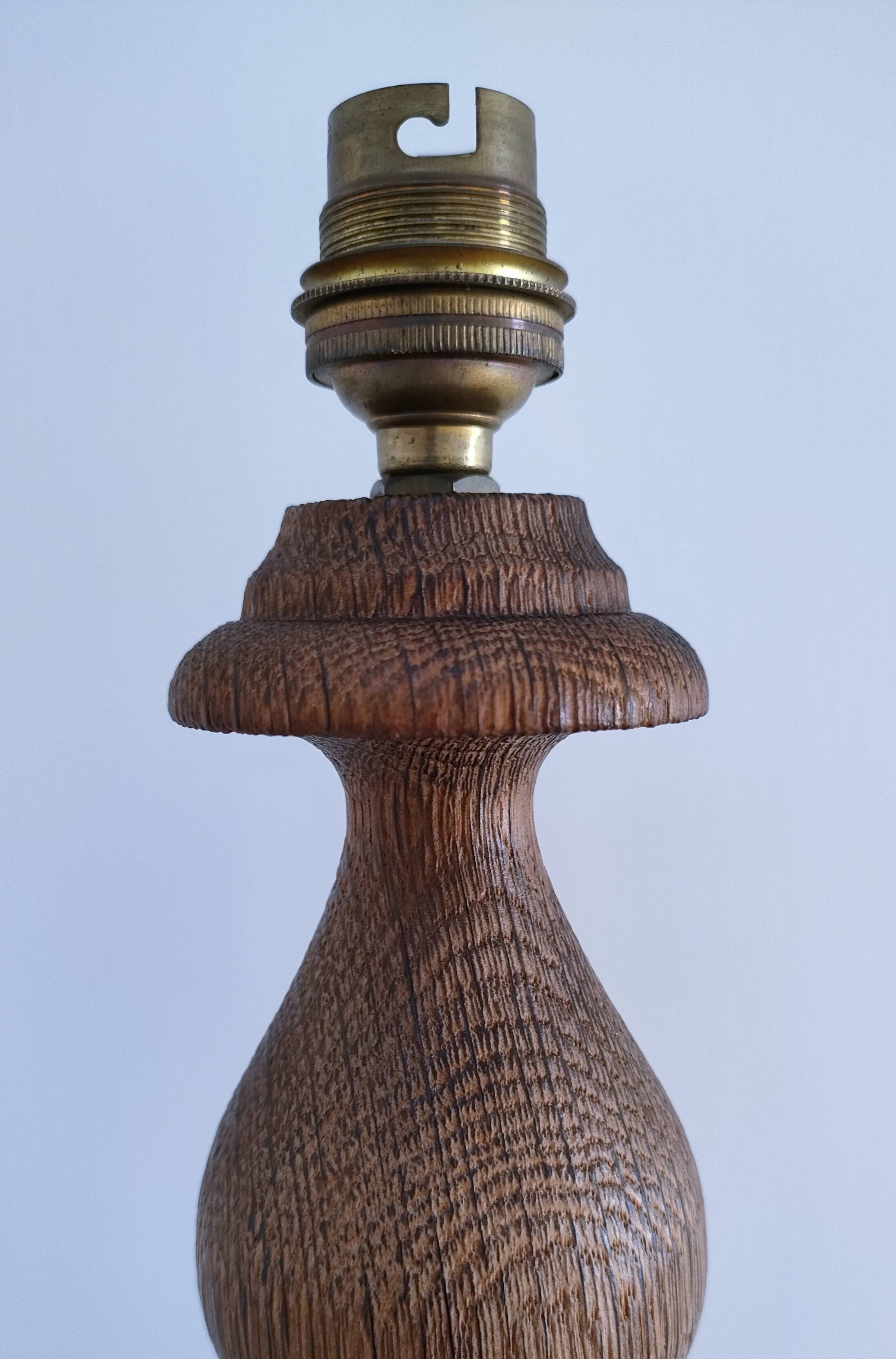 XL turned solid wood lamp base H.45.5 cm