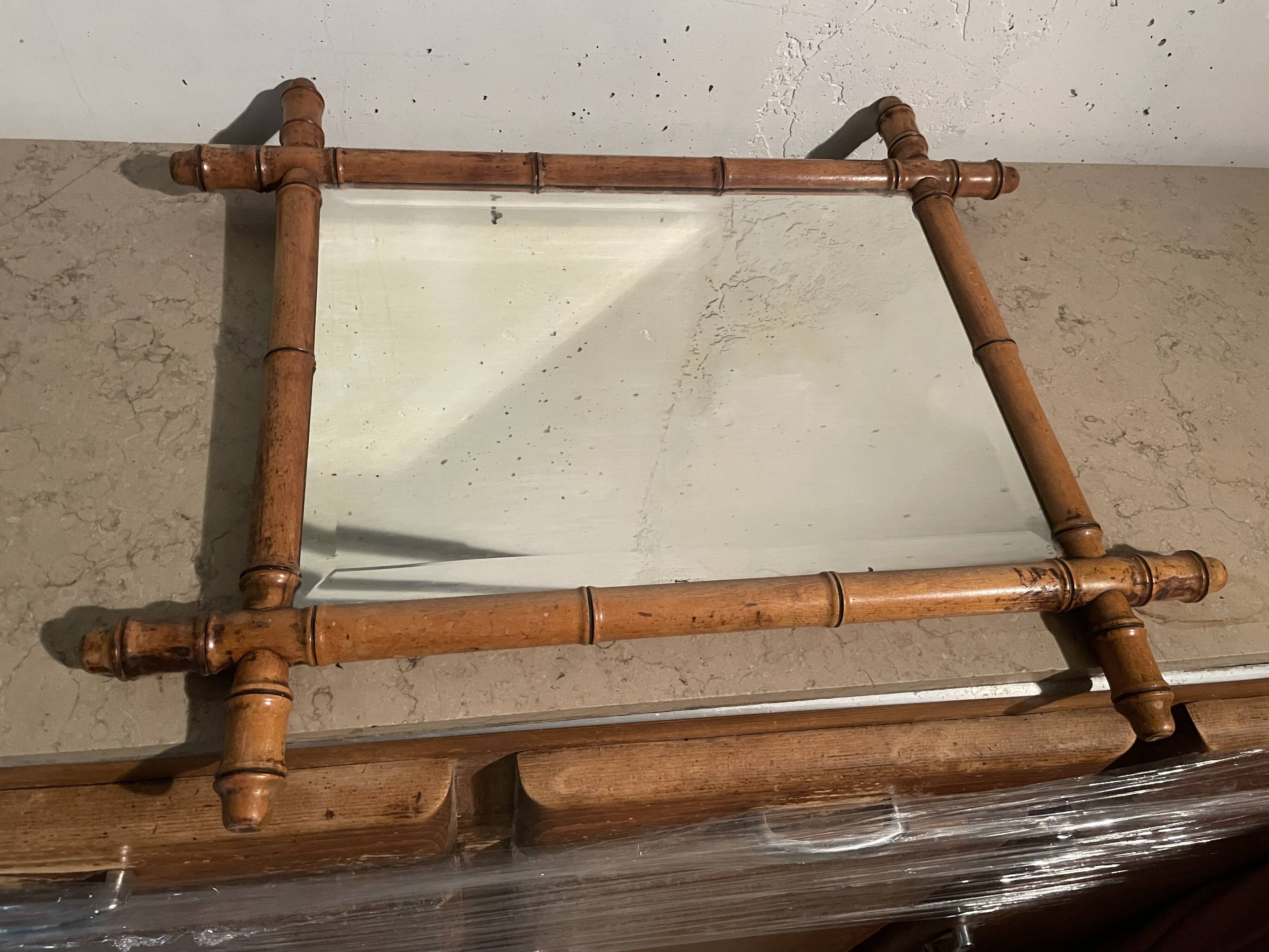 Faux bamboo mirror from the 1950s.