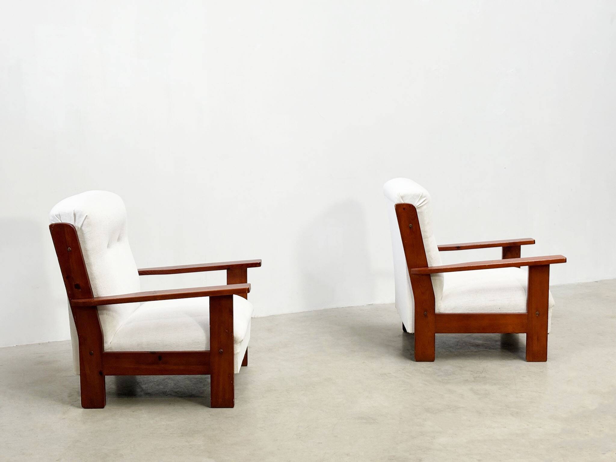 Ensemble de deux chaises longues brutalistes