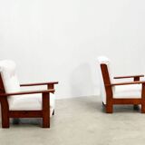 Ensemble de deux chaises longues brutalistes