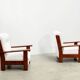 Ensemble de deux chaises longues brutalistes