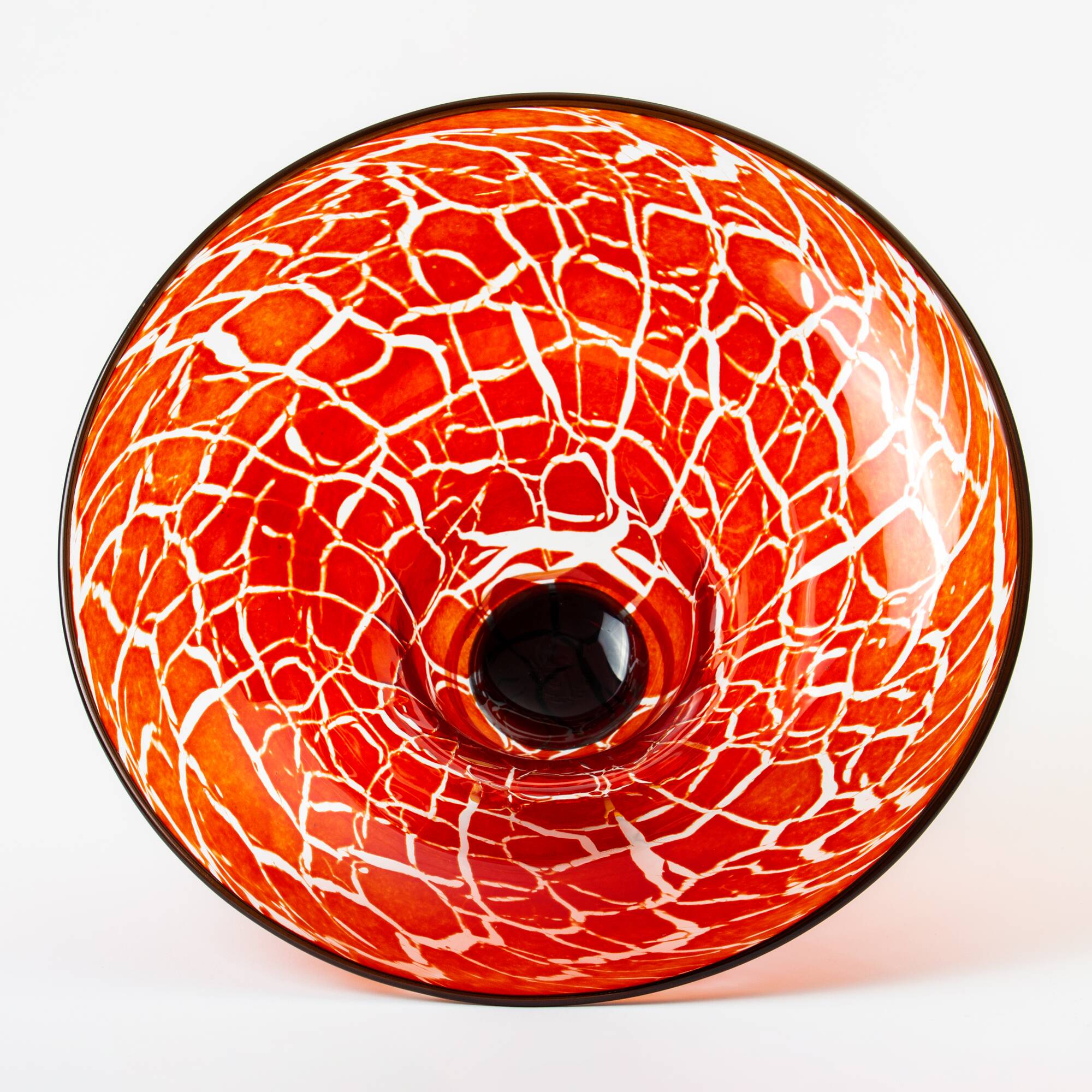 Transjö Hytta cracked glass bowl (Sweden)