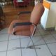 pair of 1970s modernist design armchairs in tweed fabric
