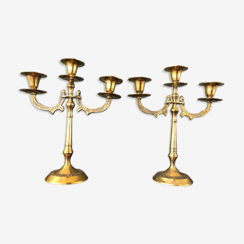 Pair of brass candlesticks