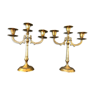 Pair of brass candlesticks