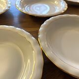 6 Limoges porcelain soup plates signed P. Dessagne in very good condition