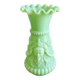 Jade green opaline glass vase