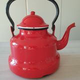 Vintage enamelled sheet metal kettle