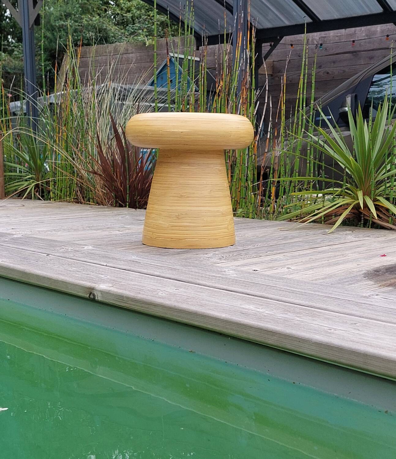 Vintage bamboo stool