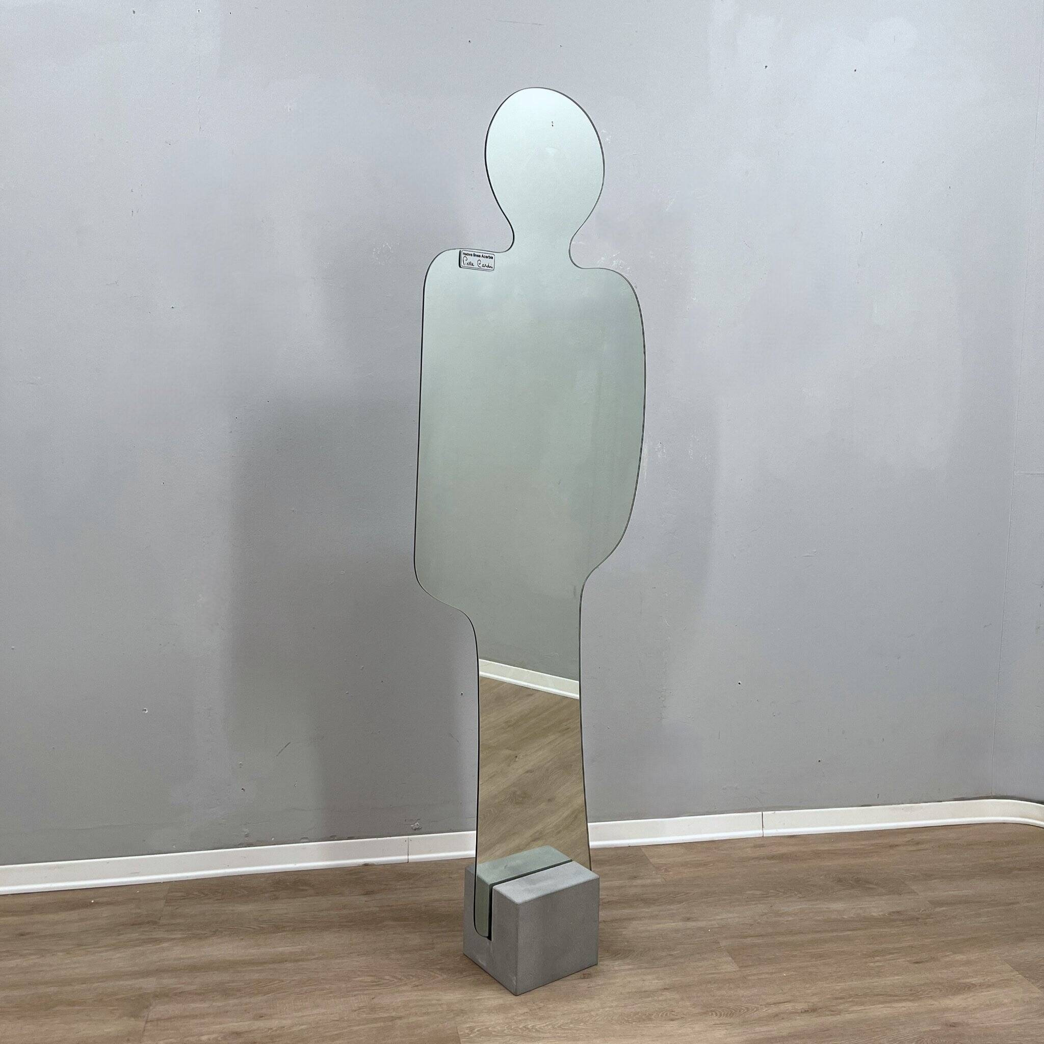 Acerbis "Narciso" postmodern silhouette standing floor mirror 1980s