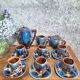 Art Deco coffee service Vallauris cobalt blue flambe glaze – 15 pieces