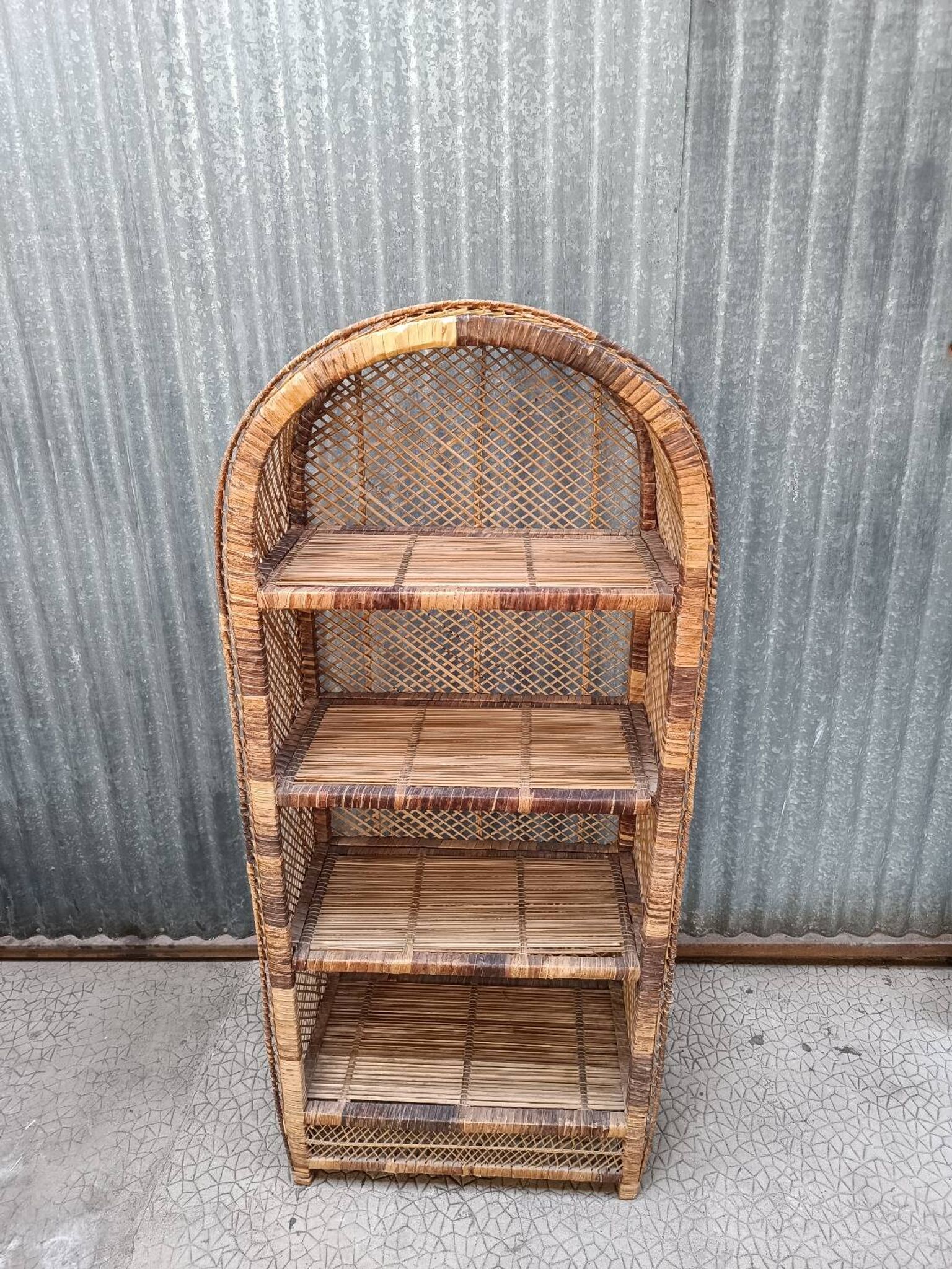 Rattan wicker bookshelf