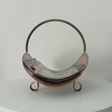 Old brass log holder