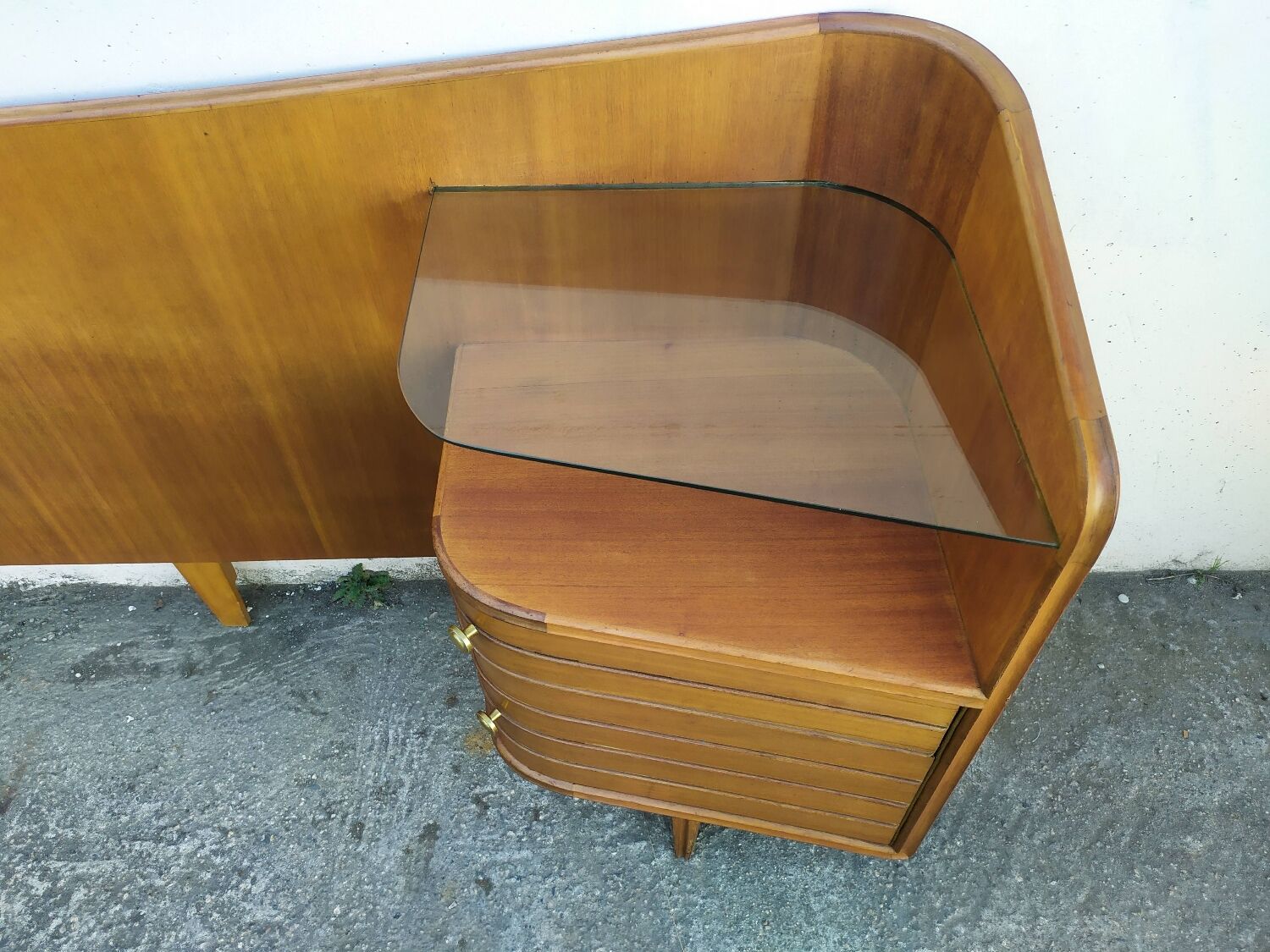 Vintage headboards and bedside tables