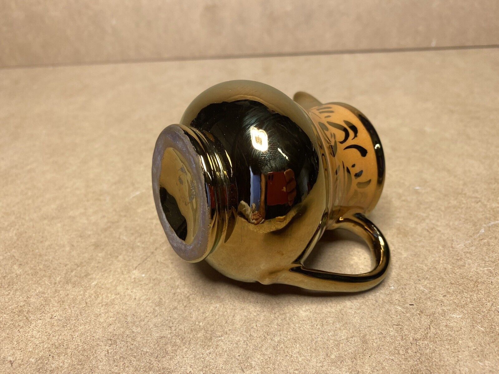 Old milk jug jersey earthenware / english lustrous faience