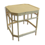 Bamboo coffee table painted yellow