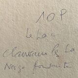 HST painting "Snow at Clairvaux les lacs" (Jura) signed + frame