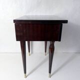 bedside table in lacquered wood and brass