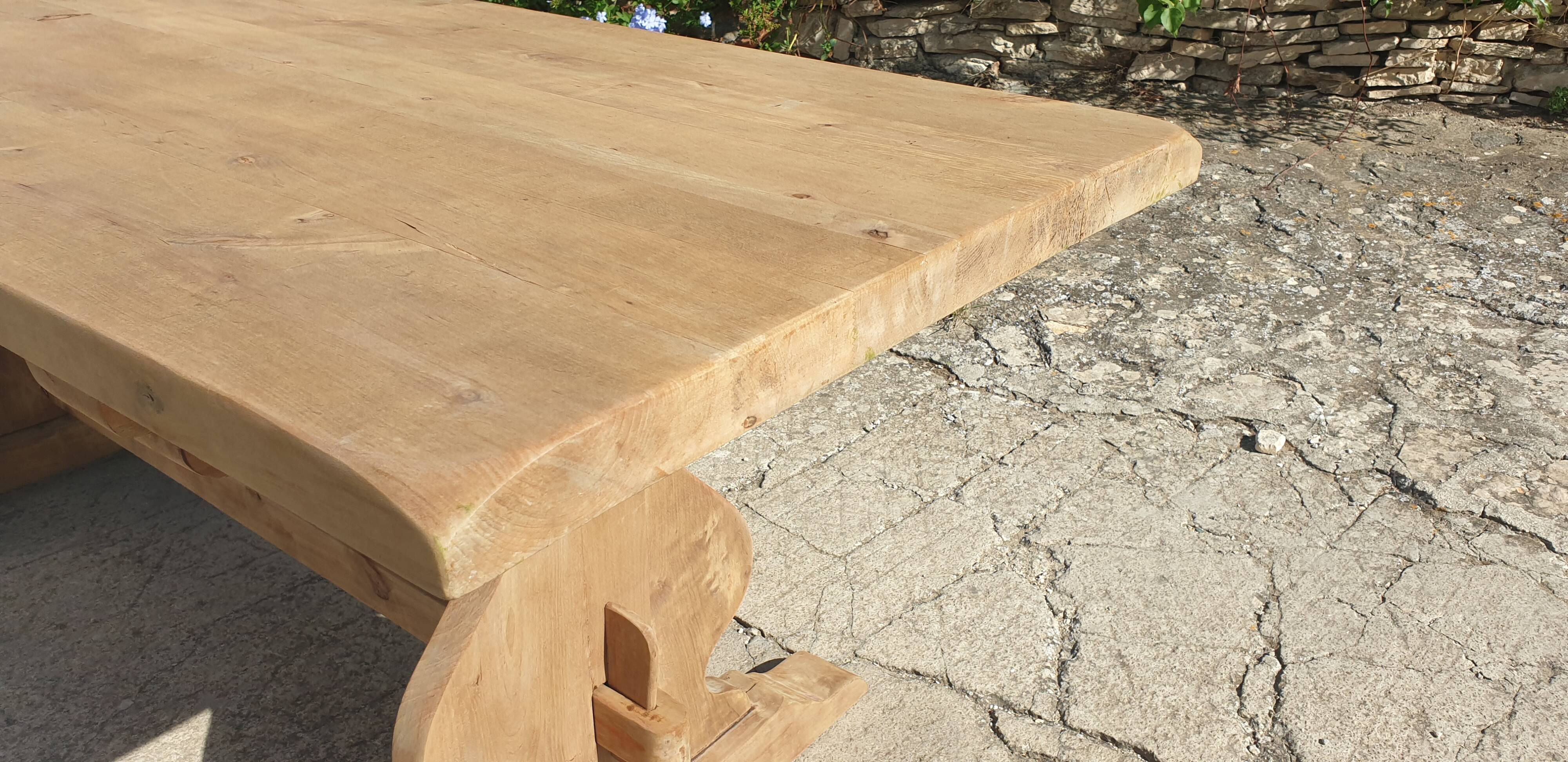 Solid wood farmhouse table