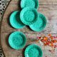Set of 6 vintage green earthenware plates