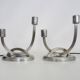 Pair of table lamps, Art Deco bedside lamp, chrome metal