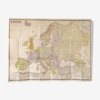 Carte ancienne Europe 98x74cm