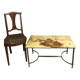 Coffee table in brass and onyx vintage 1960