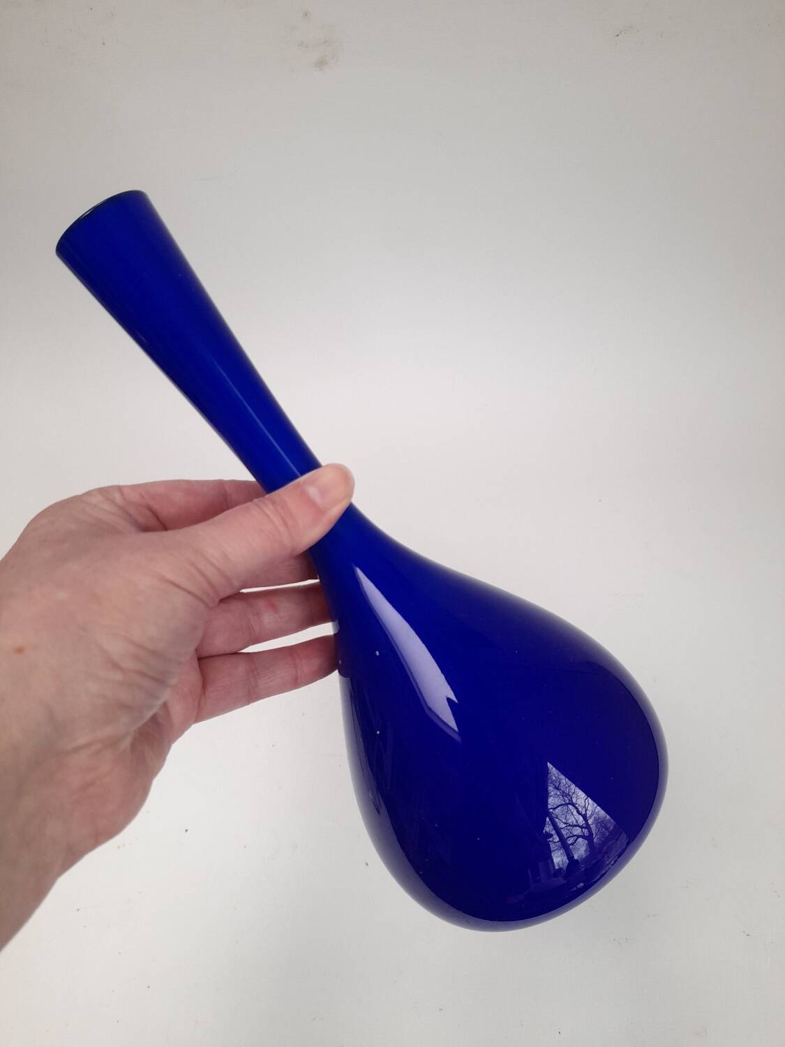 Pretty blue opaline soliflore vase Made in Sweden