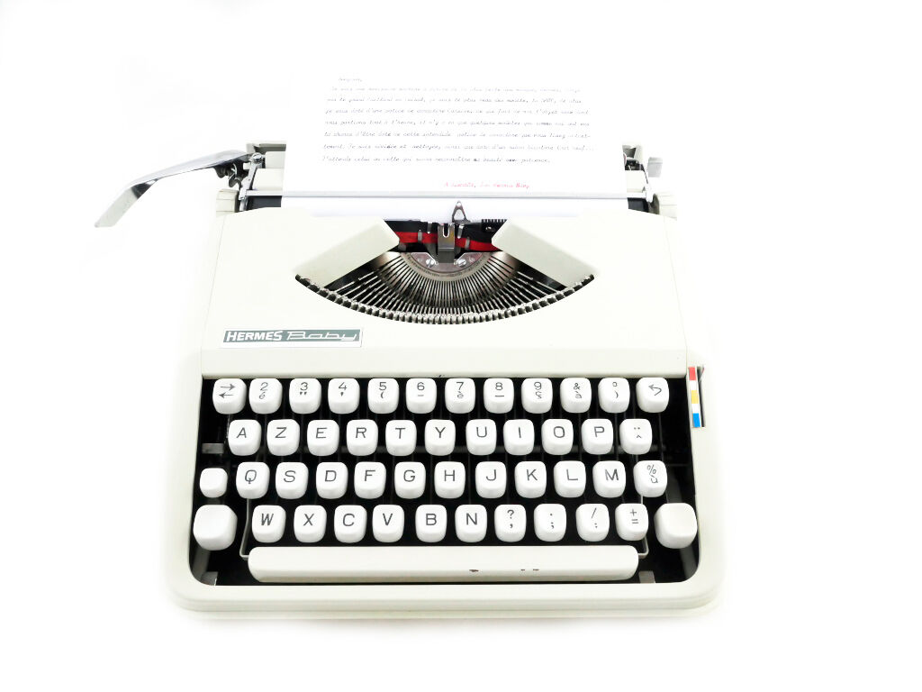Hermes Baby color milk police cursive typewriter