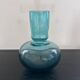 Vase en verre bullé bleu en verre bullé