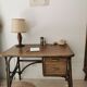 Rattan desk and vintage canning
