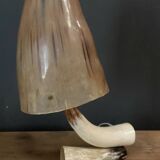 1970 horn lamp with brutalist lampshade