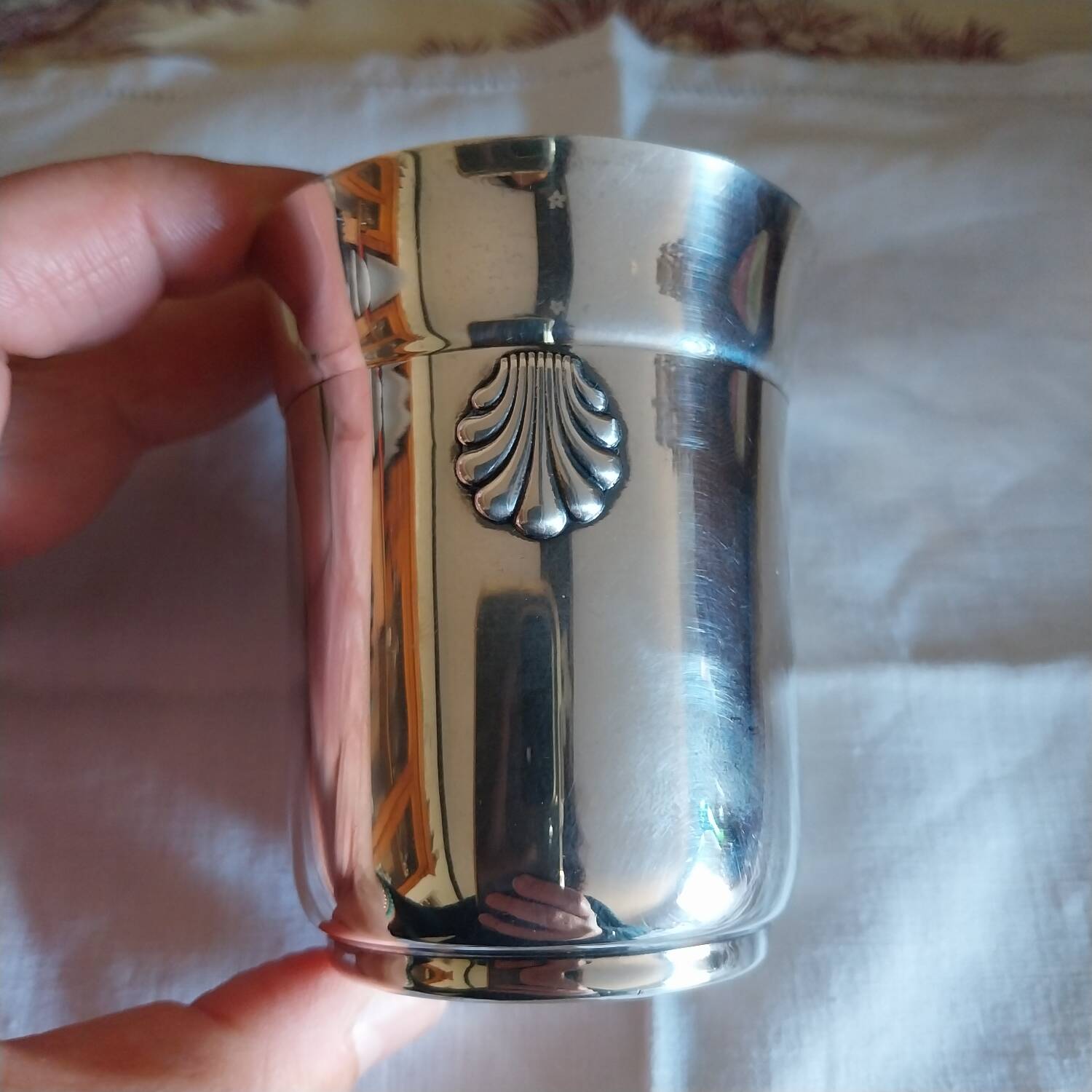 Old silver-plated metal cup by Ravinet & Denfer