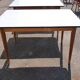 lot de 3 table en formica blanc et bois vintage