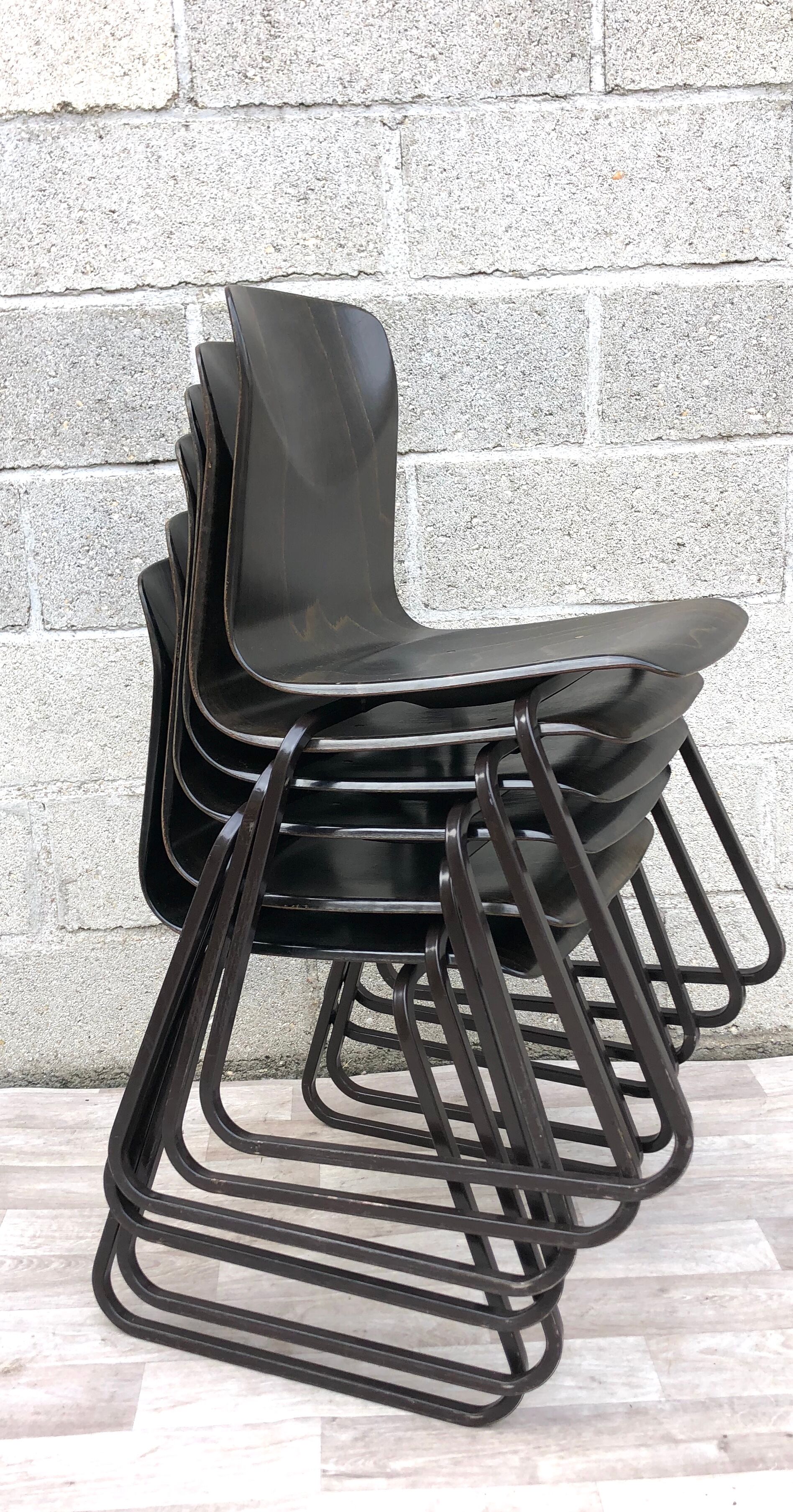 Lot of 6 vintage Galvanitas S23 chairs