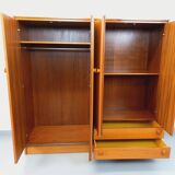 Vintage modernist teak and walnut wardrobe from the 60s and 70s