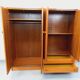 Armoire dressing moderniste vintage en teck et noyer des années 60 70