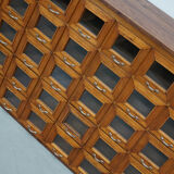 Vintage Dutch Oak Haberdashery Shop Cabinet / Vitrine, 1950s