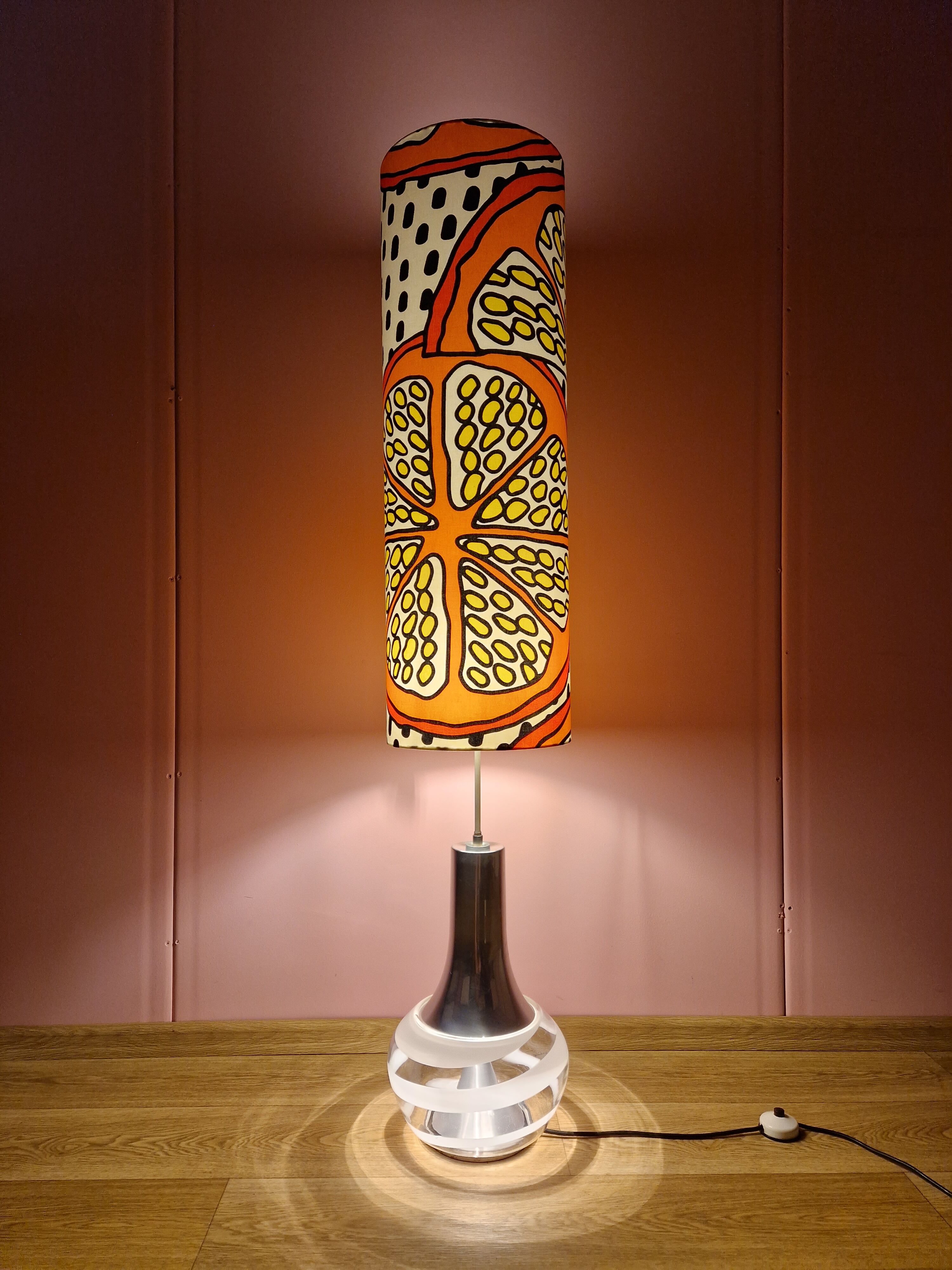 Floor Lamp with Illuminated Glass Base from Doria Leuchten, 1960s