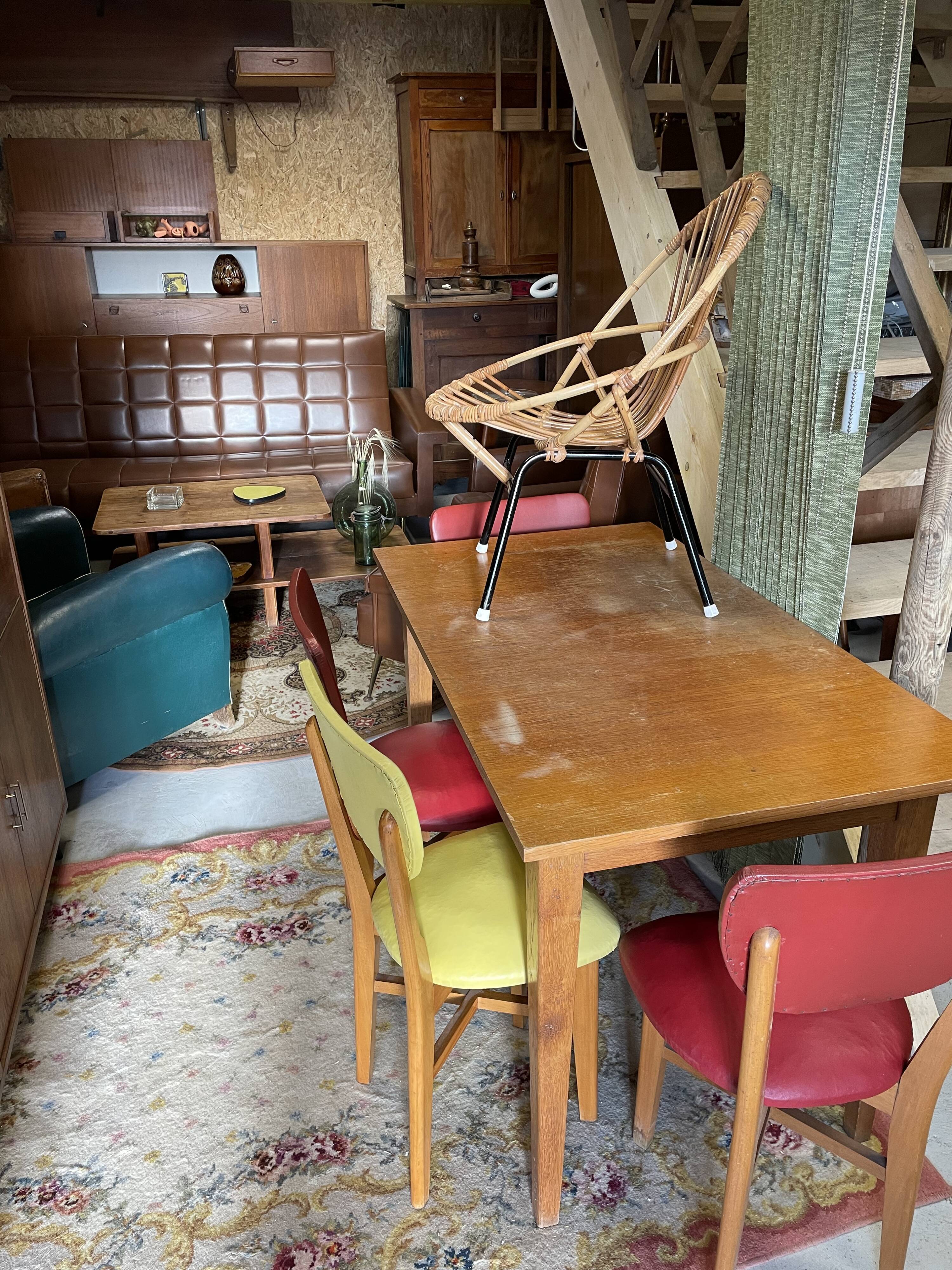 Set 4 chairs vintage bistro year 50/60