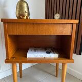 Vintage light wood bedside table