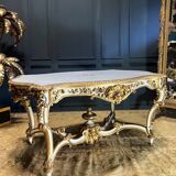 Mid-period table Napoleon III in painted and gilded wood