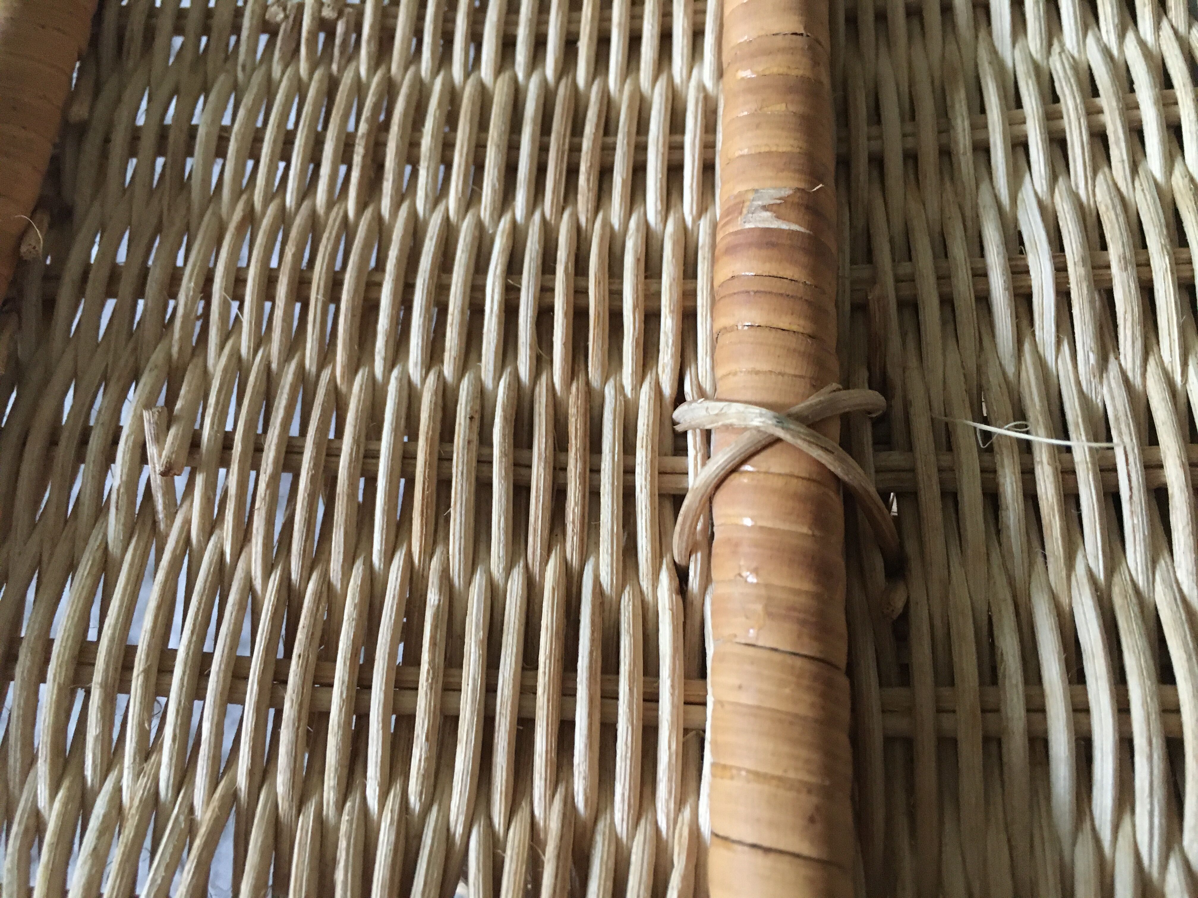 Natural rattan wall shelf