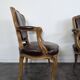 Set of 4 Louis XV style leather armchairs