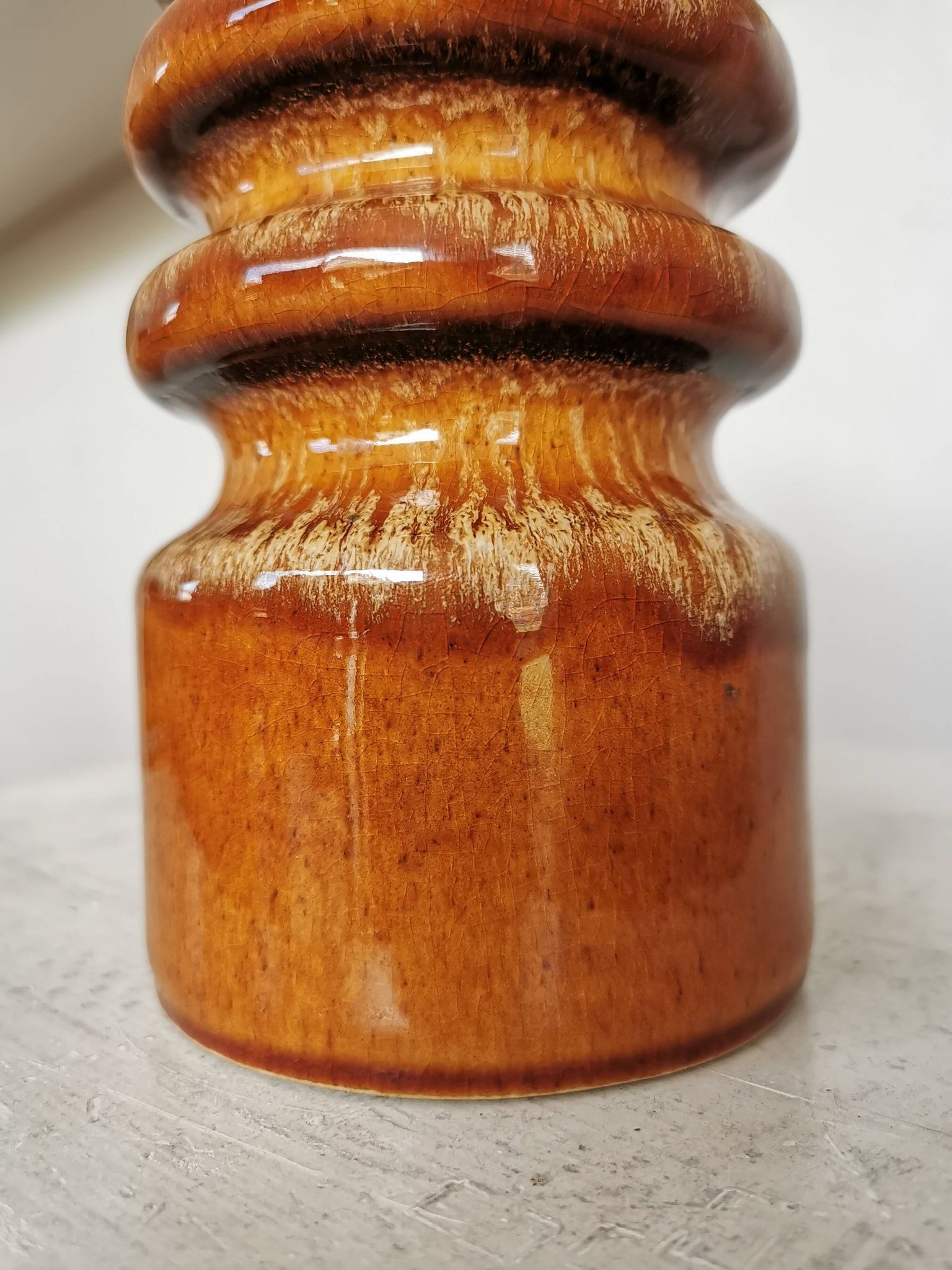 Vase vintage en céramique : poterie ouest-allemande des années 1970
