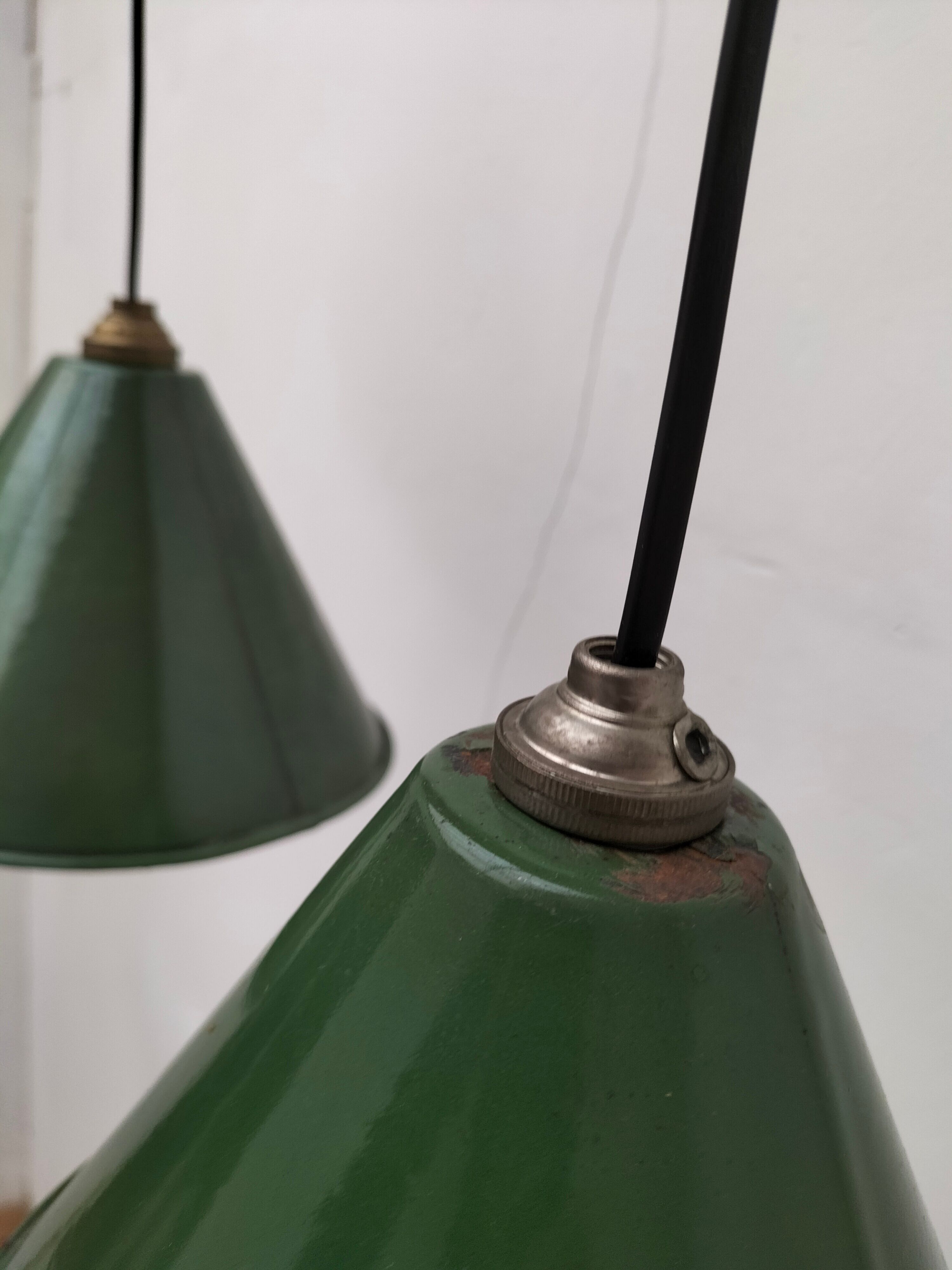 Pair of industrial hanging lamps