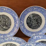 Set of 10 Jeanne D'arc plates in Gien porcelain