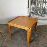 Square coffee table in light oak design 1970